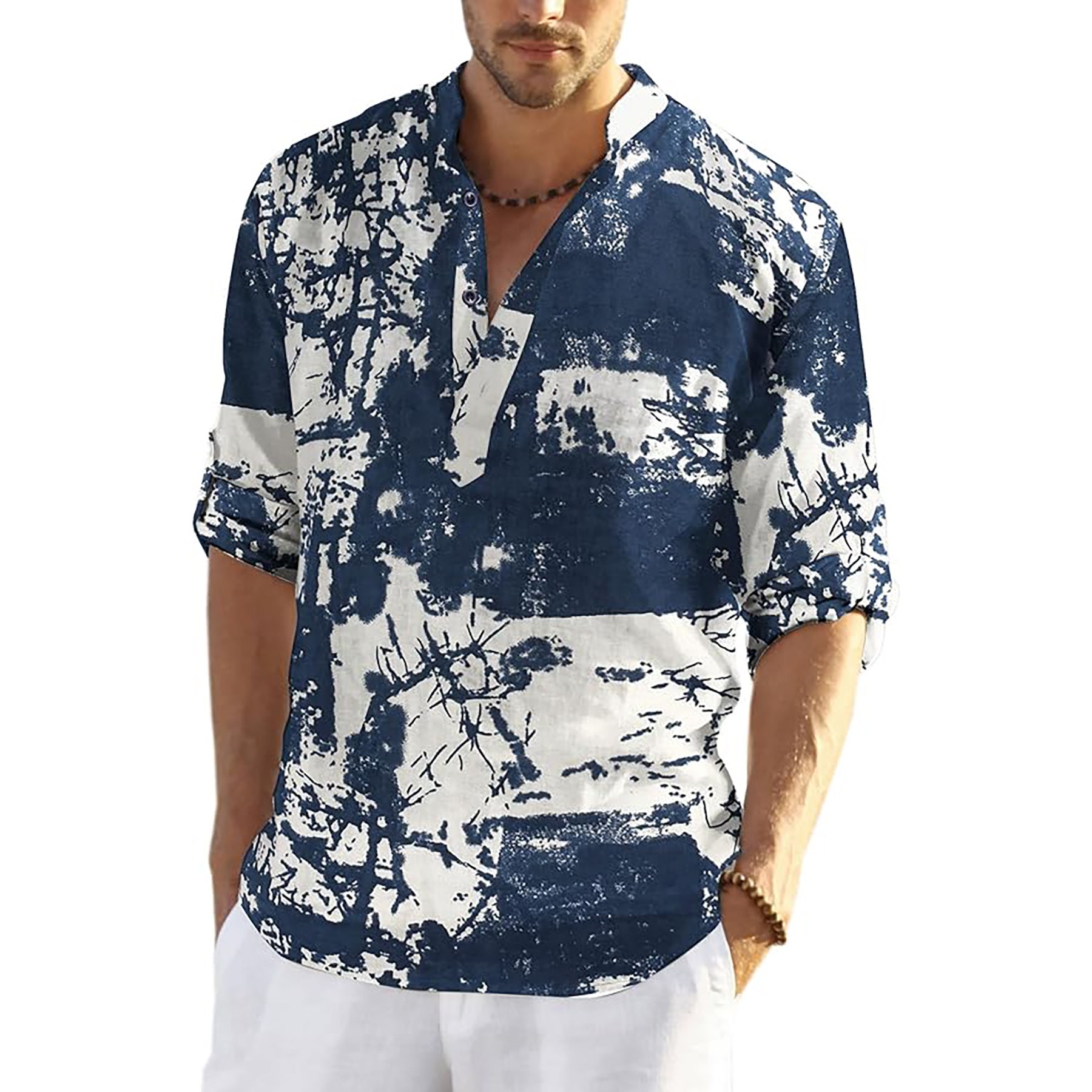 Casual Henley Collar Shirt 4