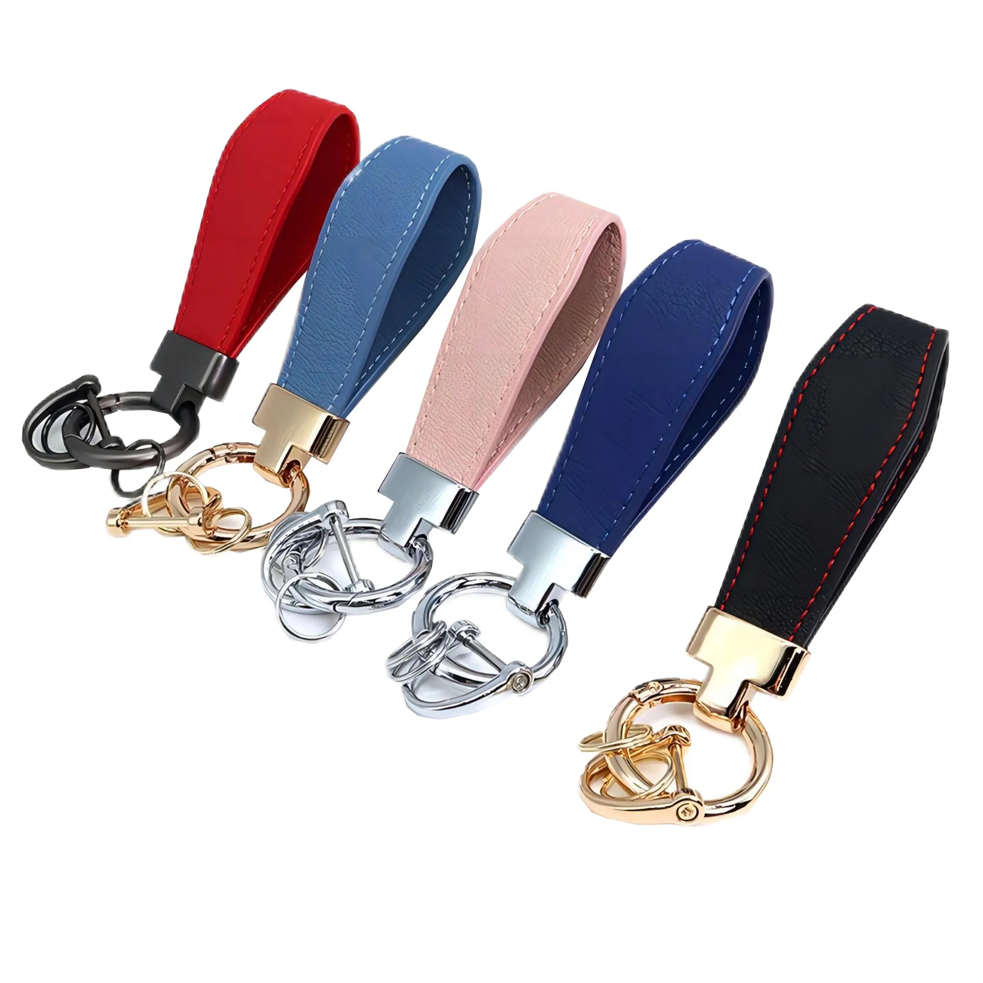 Leather Keychain With Clip Ring