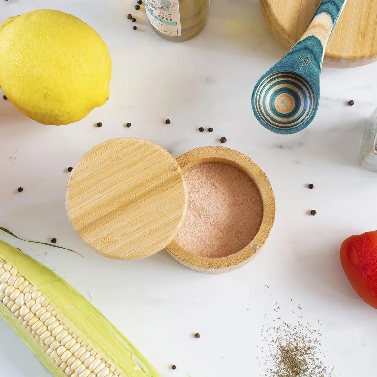 Custom Bamboo Portable Container Box with Lid 3