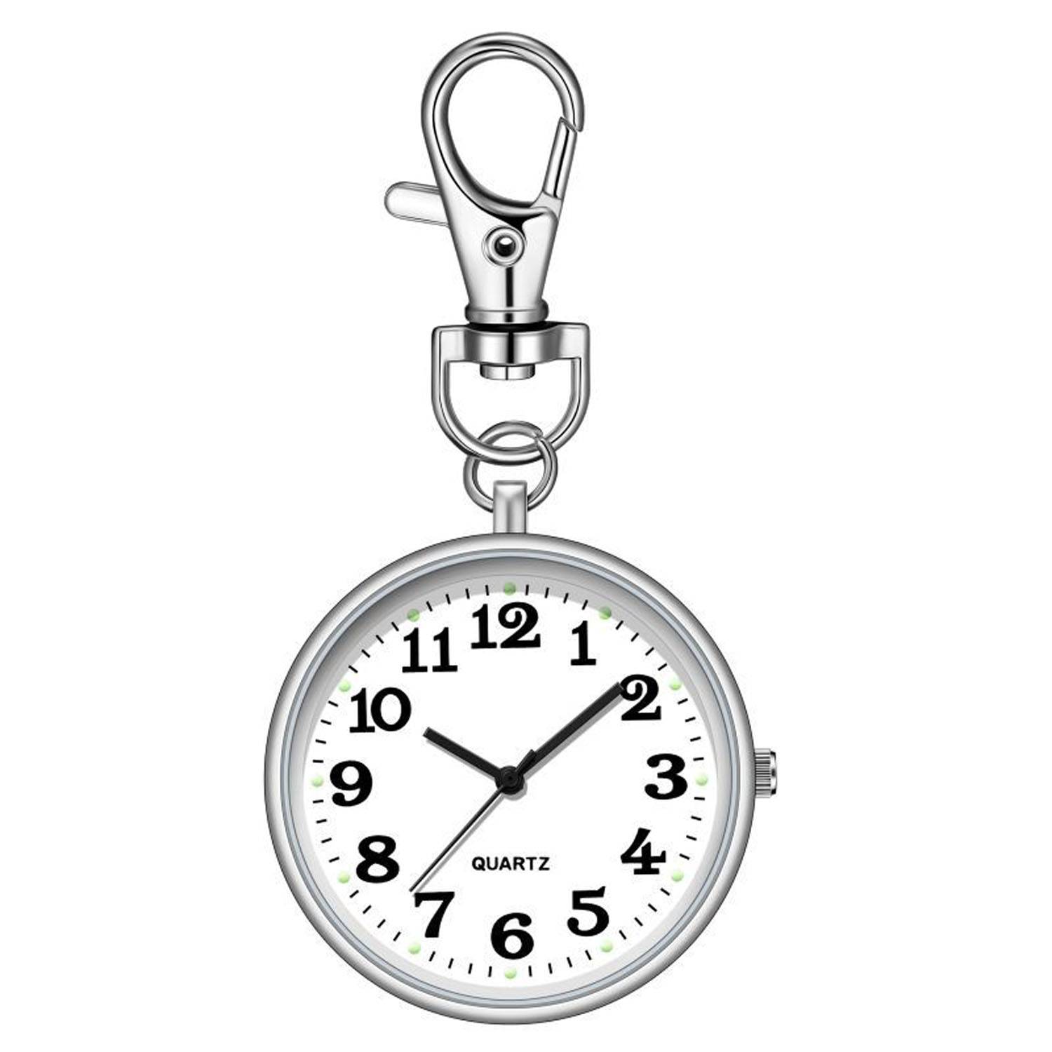 Hanging Round Quartz Nurse Pocket Watch w/ Key Buckle 4