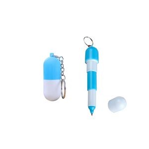 Capsule Shaped Pen With Keychain 10