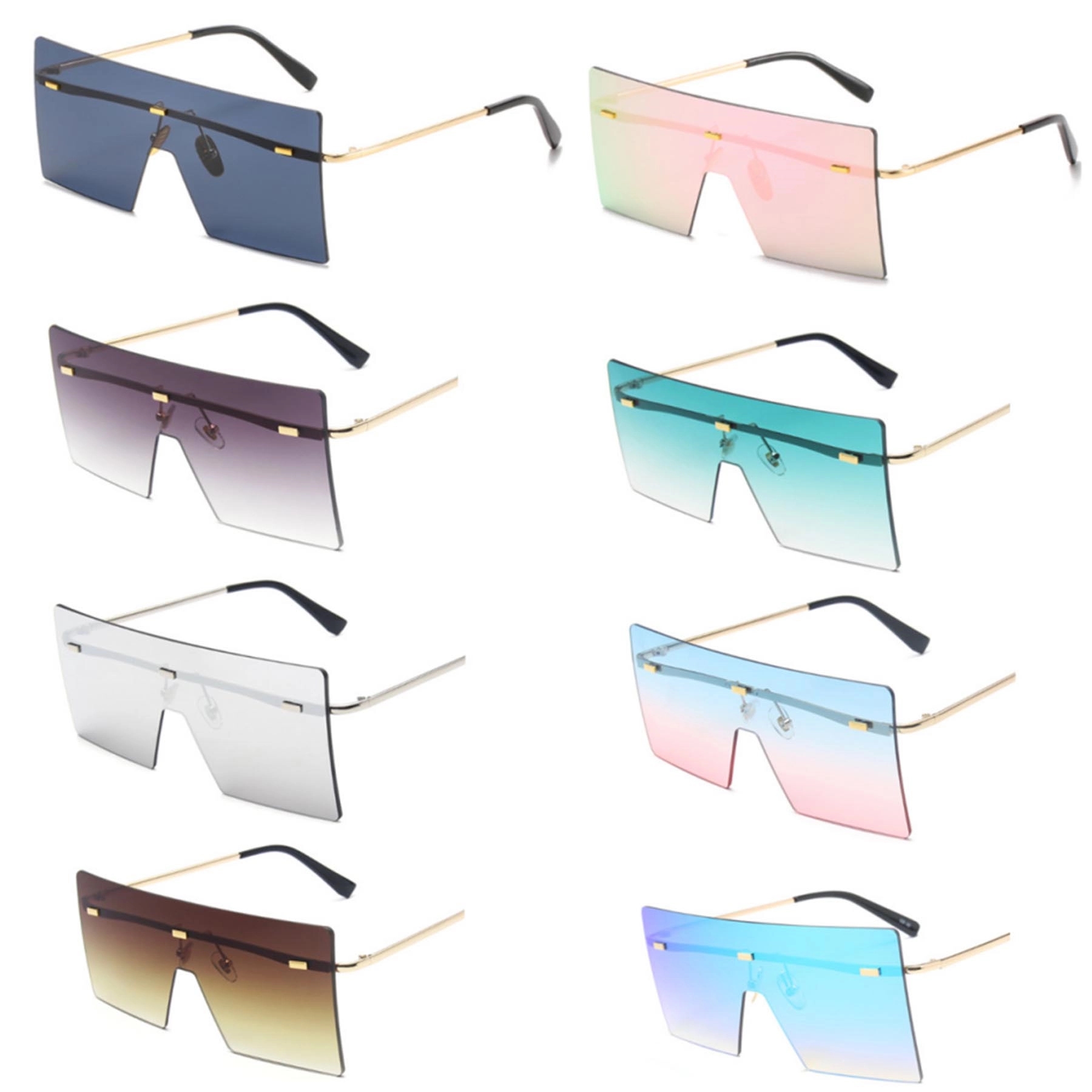 Retro Rimless Rectangle Sunglasses 12