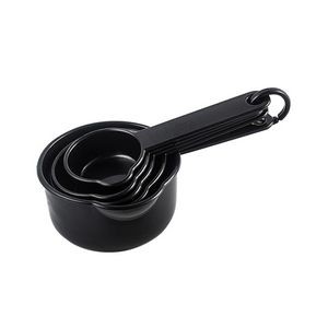 5 In 1 Plastic Black Measuring Cup With Pourer And Volume Marks 5