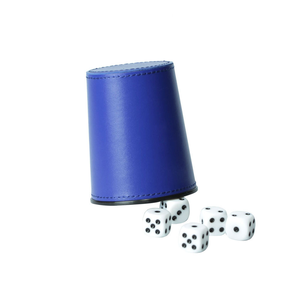 PU Leather Dice Cup with 5 Dices 2