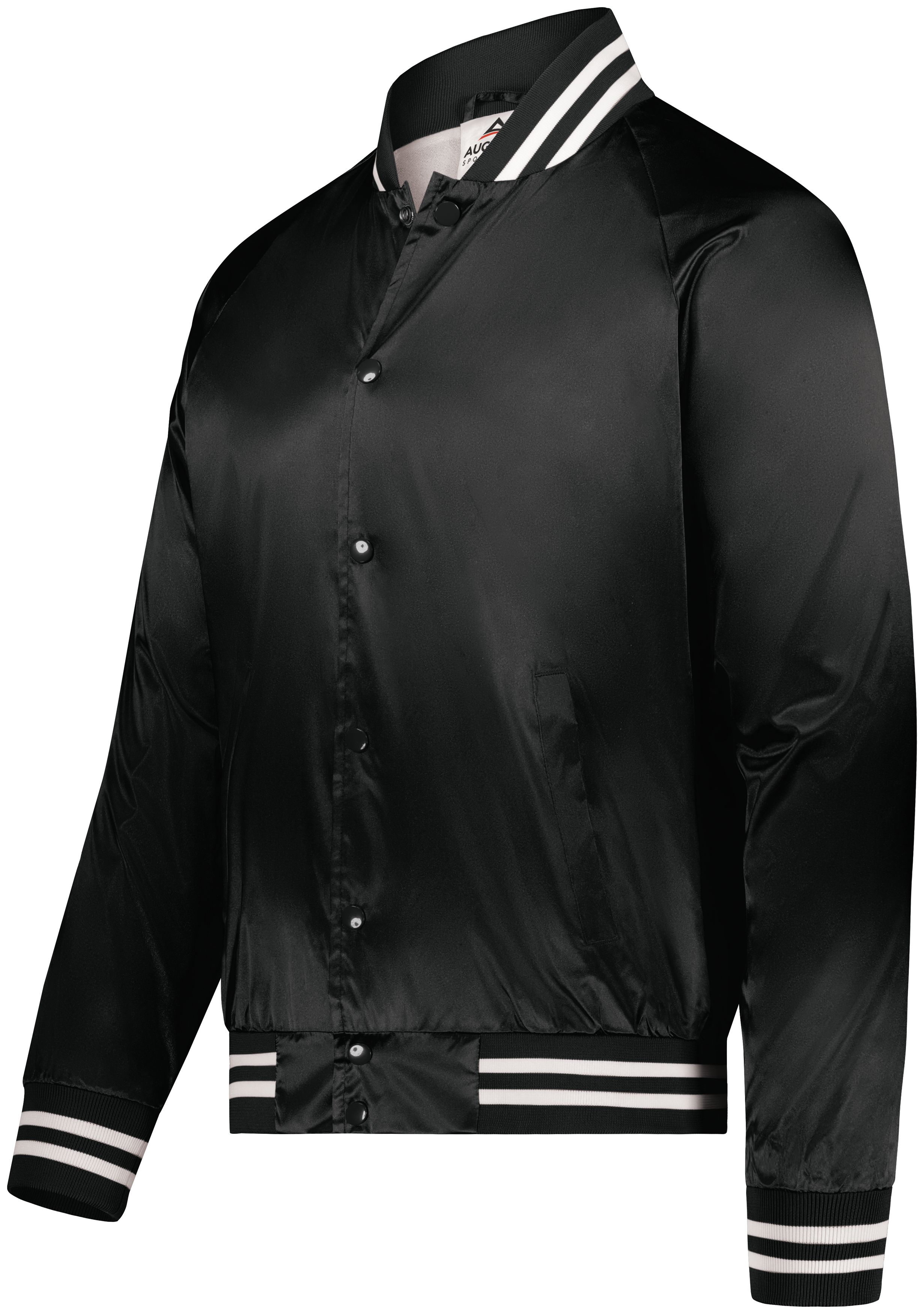 Satin Baseball Jacket/Striped Trim 3