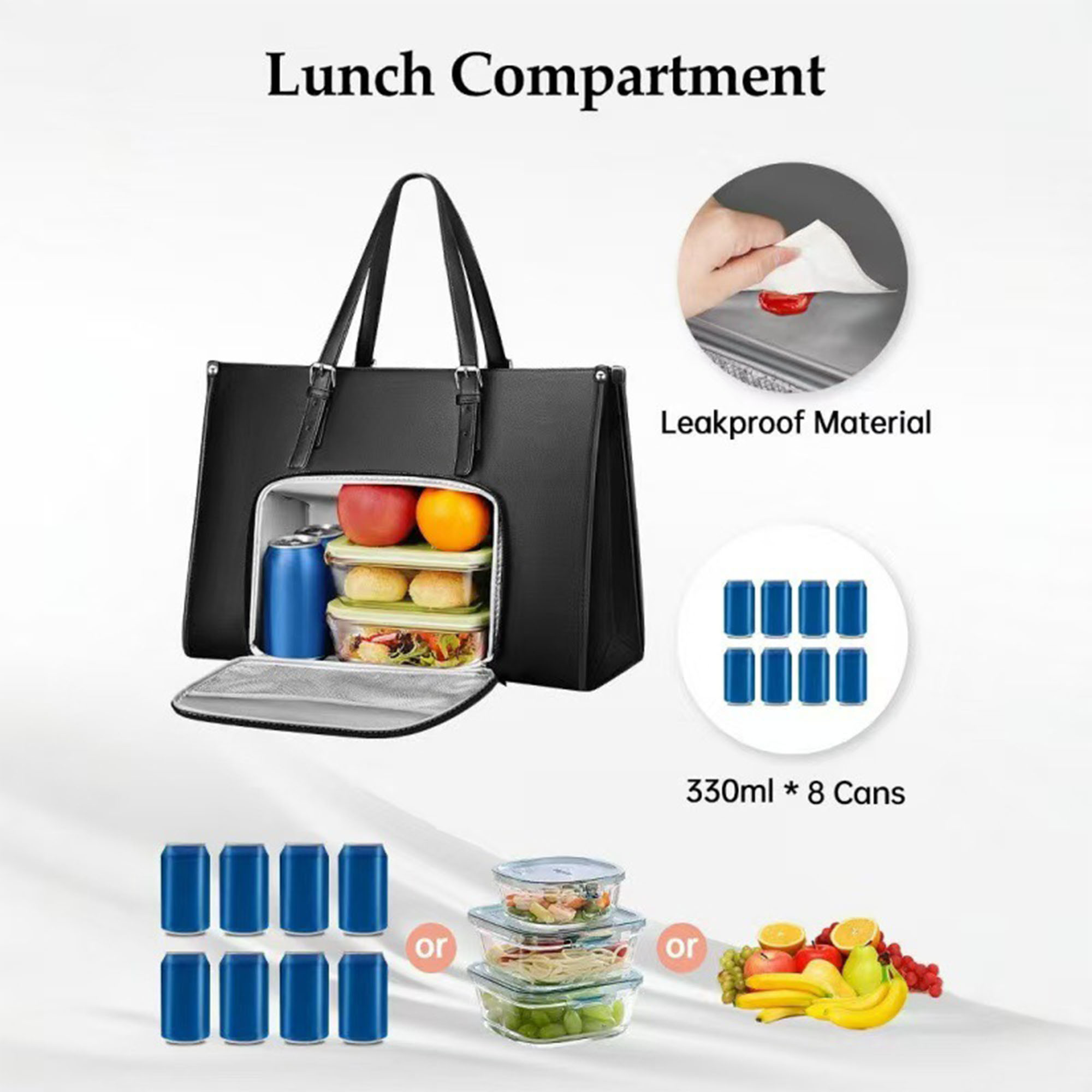 Laptop Tote with Insulated Lunch Compartment 4