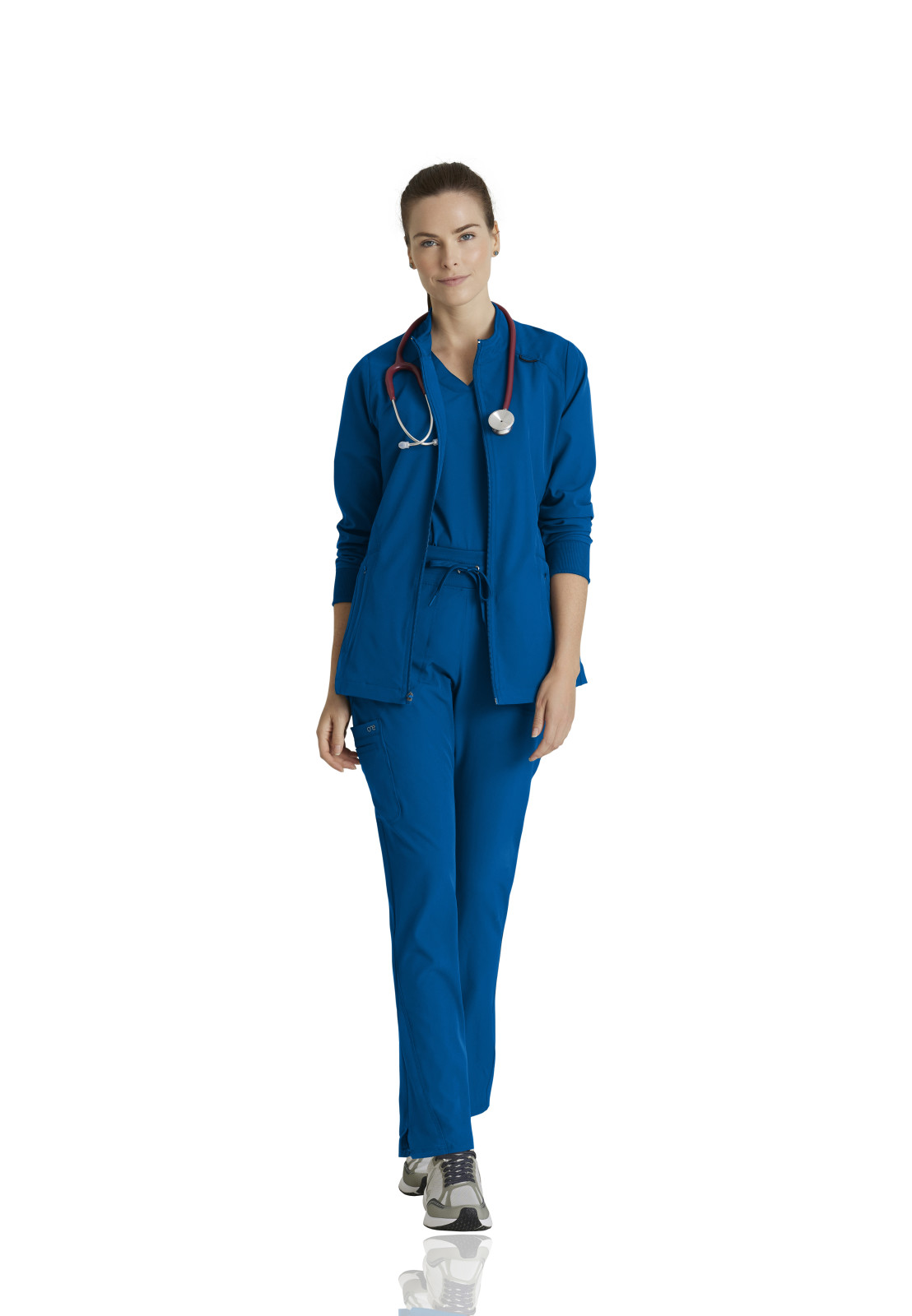 Barco One - Women's Four-Pocket Zip-Up Venture Warm-Up Scrub Jacket 10