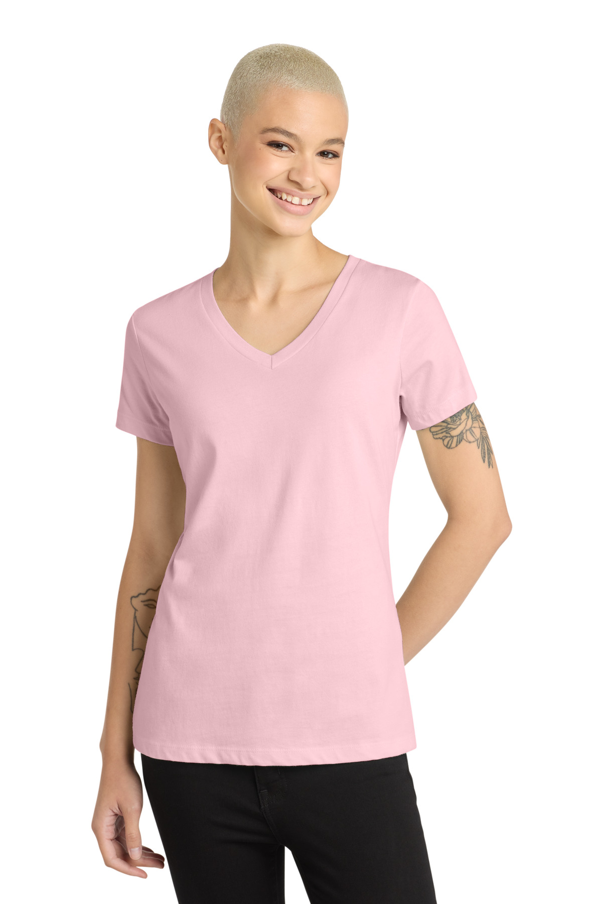 District - Women's Perfect Weight V-Neck Tee. DM1170L 69