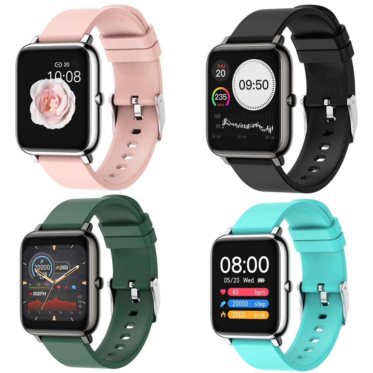 P22 Fitness Smartwatch Tracker With Heart Rate Monitor 1