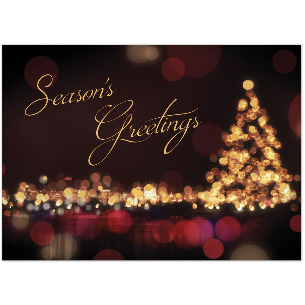 Classic City Lights Holiday Greeting Card 4