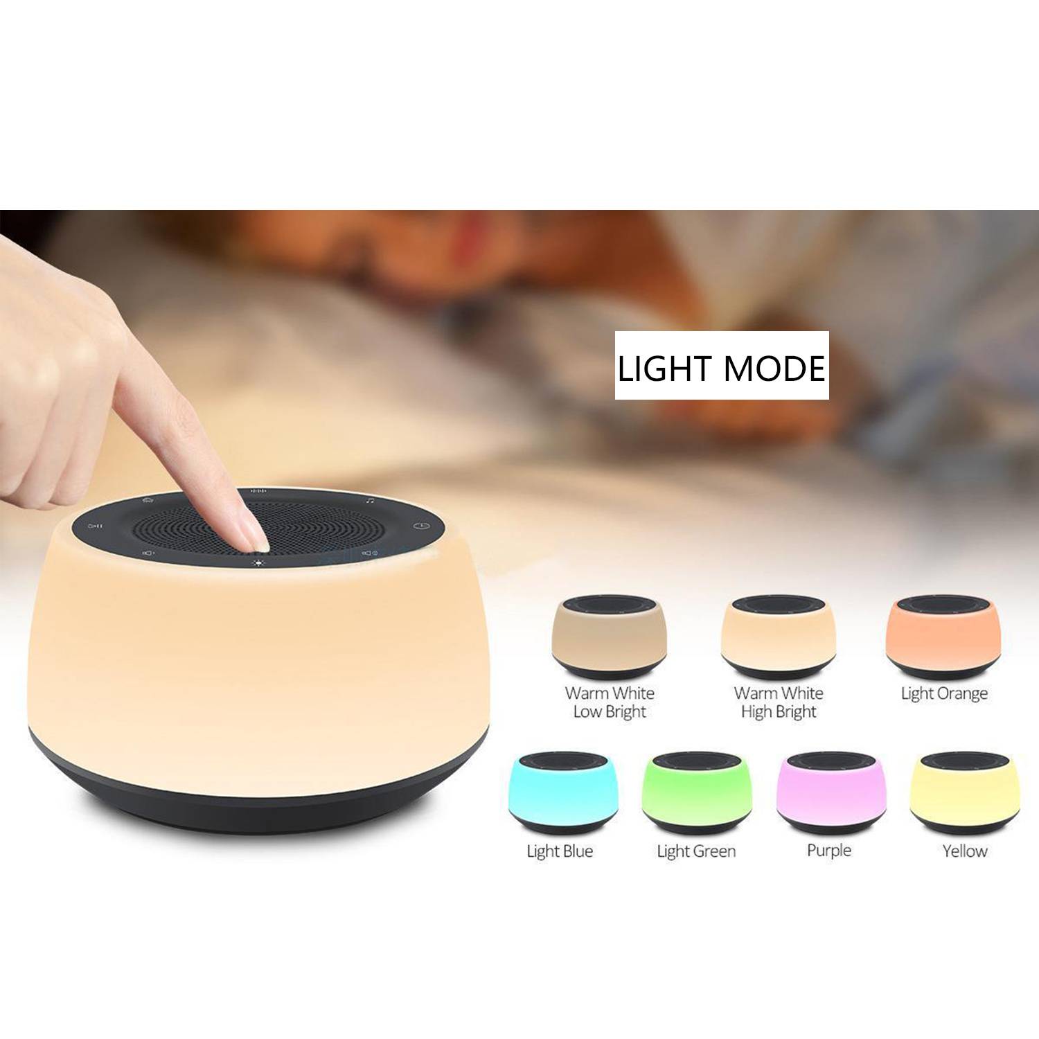 White Noise Speaker USB Night Lamp w/ Timed 4