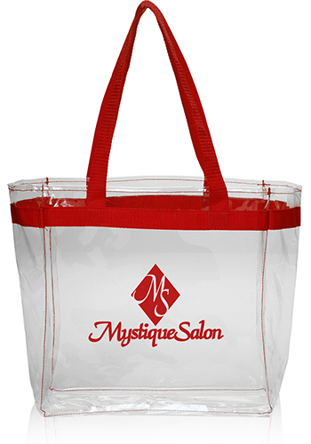 Color Handles Clear Plastic Tote Bags 7