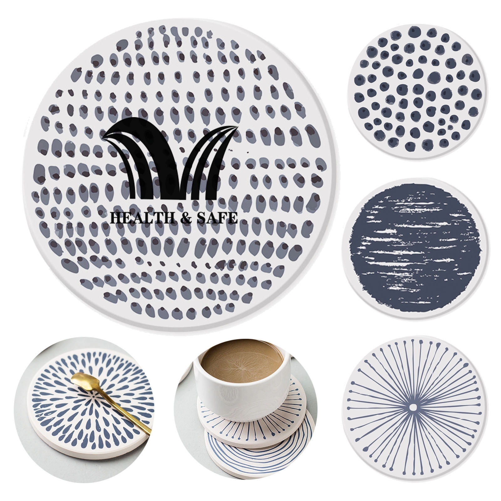 Non-Slip Diatomaceous Earth Absorbent Drink Coaster 1