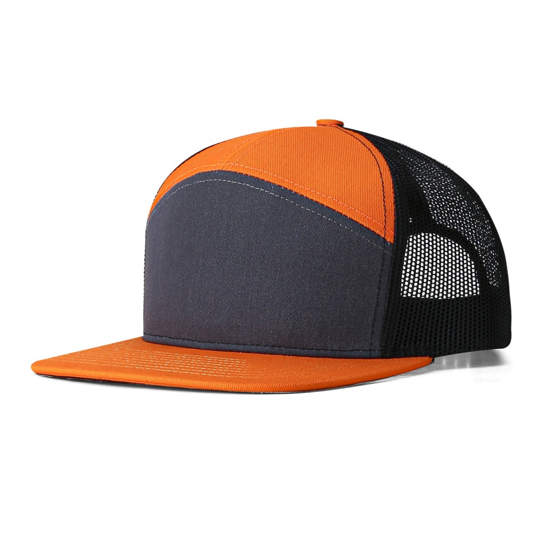 7 Panel Trucker Adjustable Snapback Cap 6
