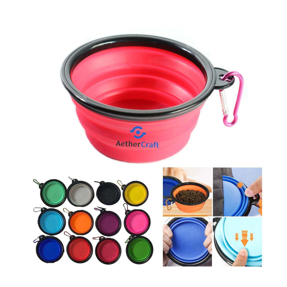 Travel Friendly TPE Dog Bowl for Outdoor Pets 2