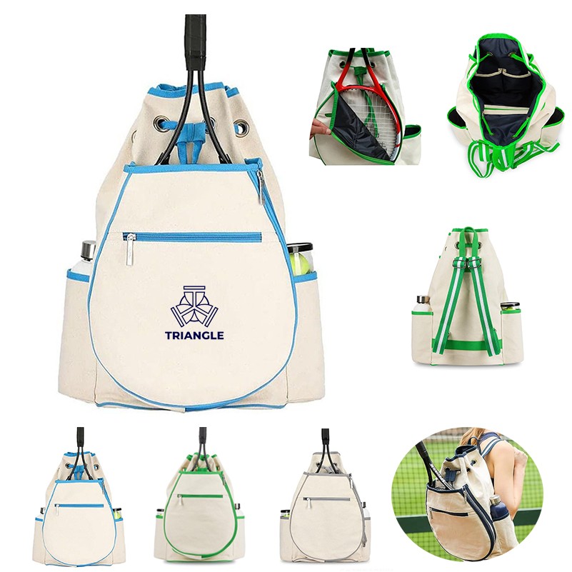 Tennis Canvas Backpack Lightweight Racket Bag 3