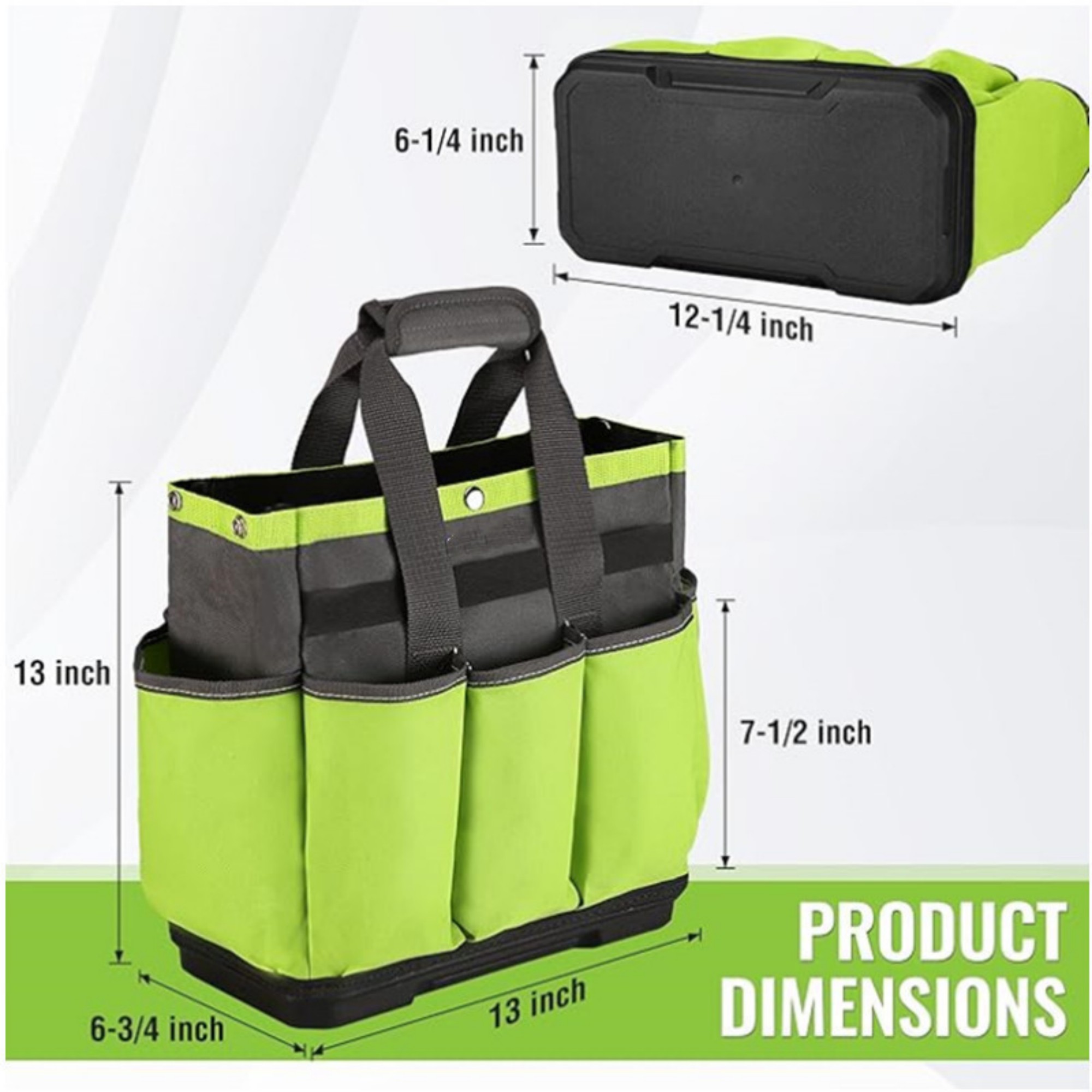 Garden Tool Bag With Waterproof Plastic Base 7