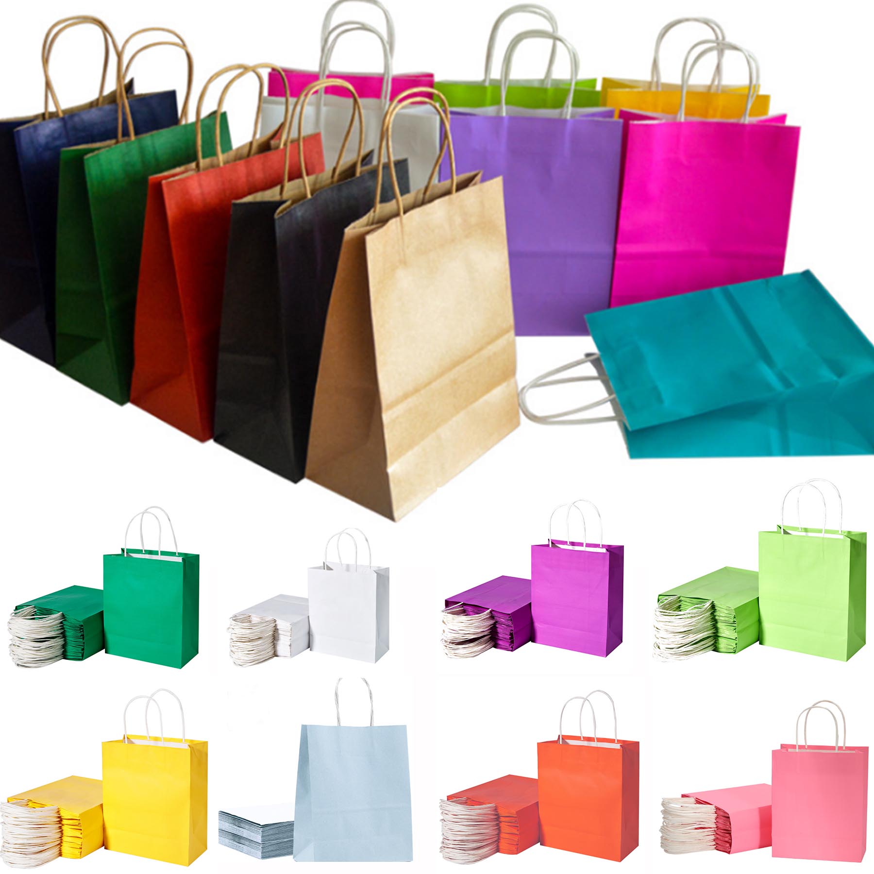 Color Kraft Paper Shopping Bag (8 1/4"Lx4 3/8"Wx10 5/8"H) 2