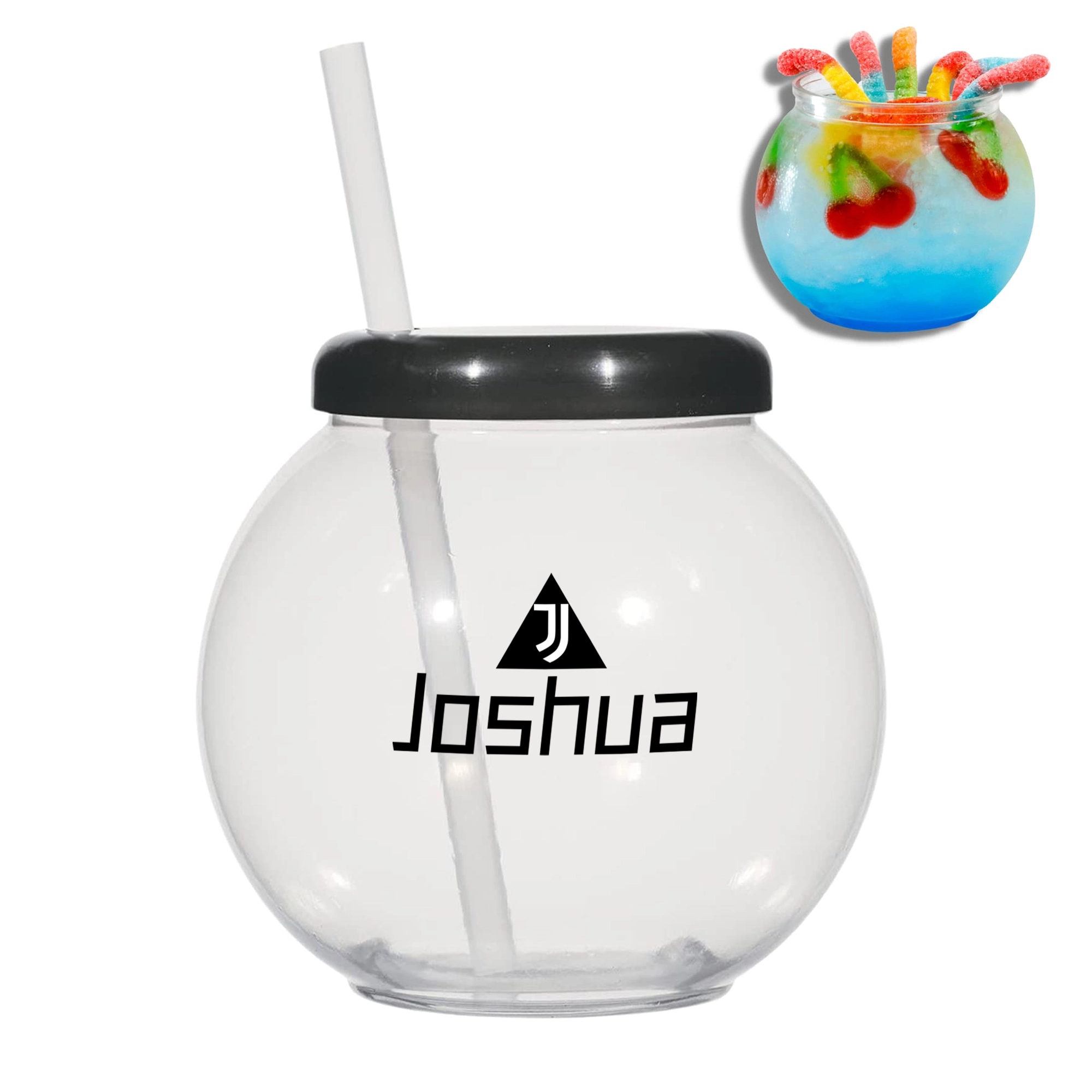 20 Oz Fish Bowl Cup With Straw 2
