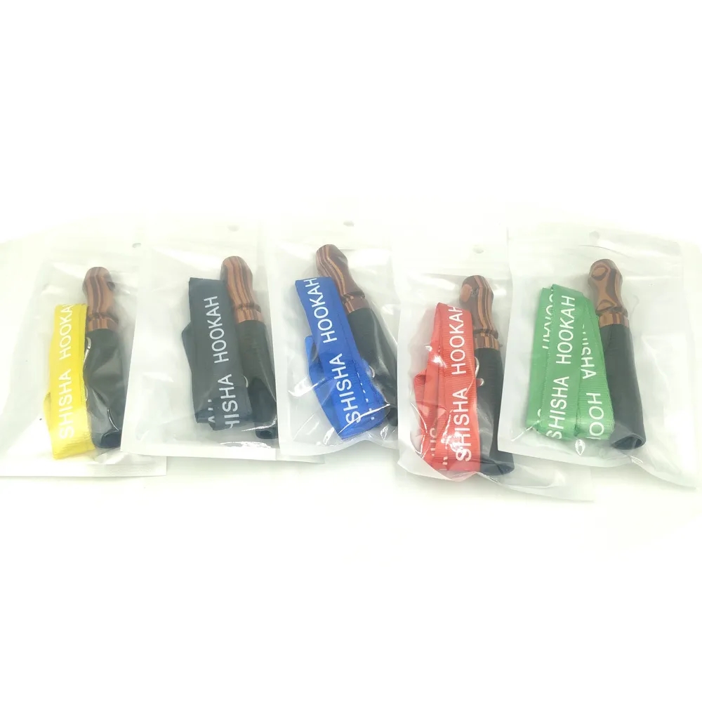 Wood Hookah Mouthpieces Shisha Mouth Tips with Hang Rope 3