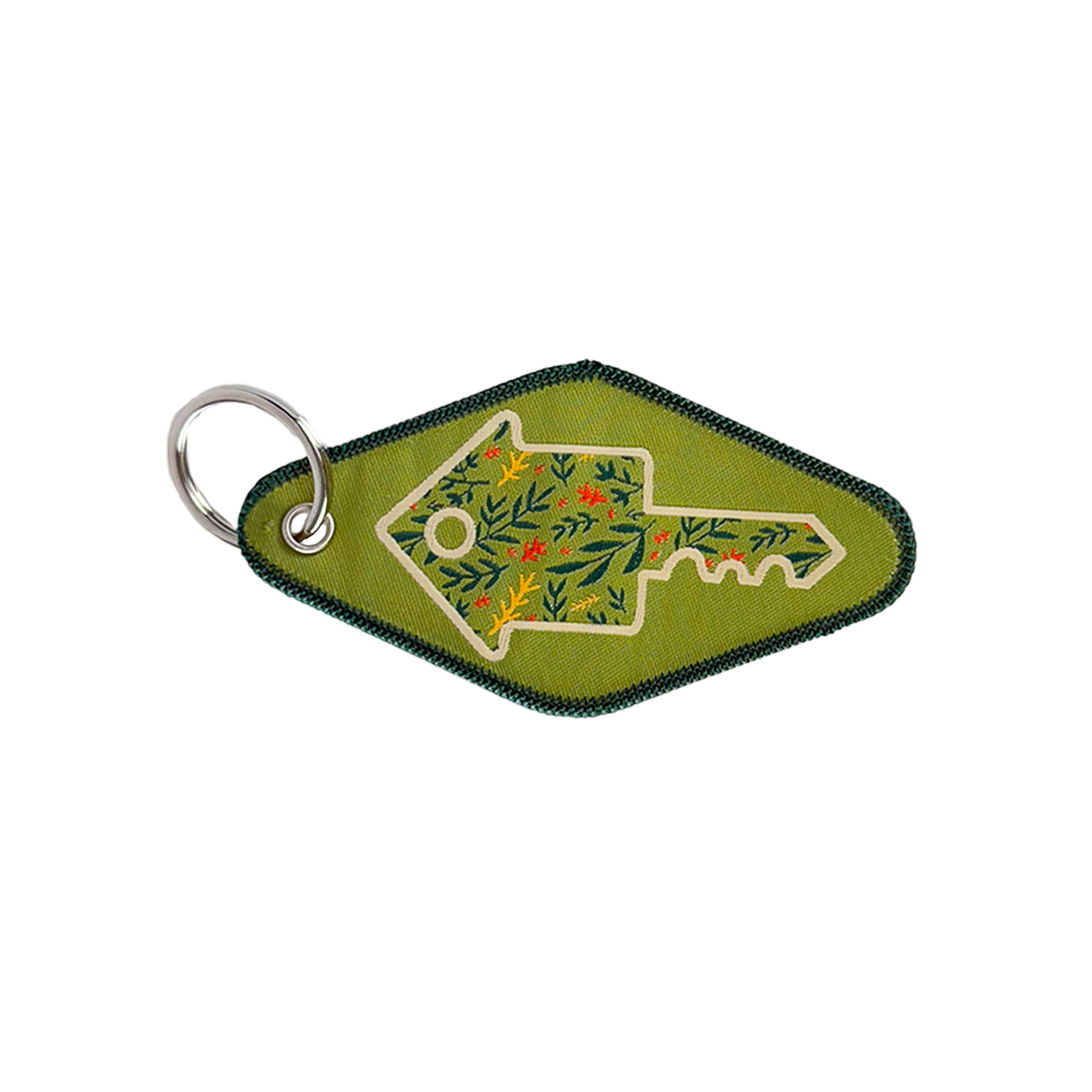 Woven Diamond-Shaped Key Fob w/ Grommet & Split Ring - "Elite" Weave 2