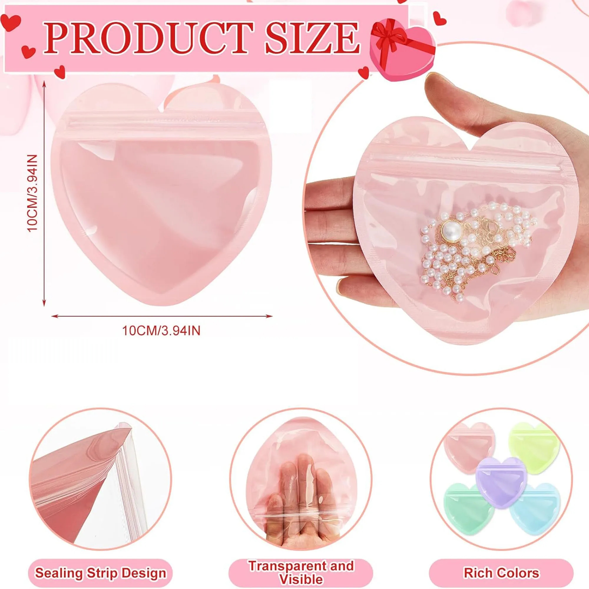 Heart Shape Jewelry Gift Packaging Bags 5