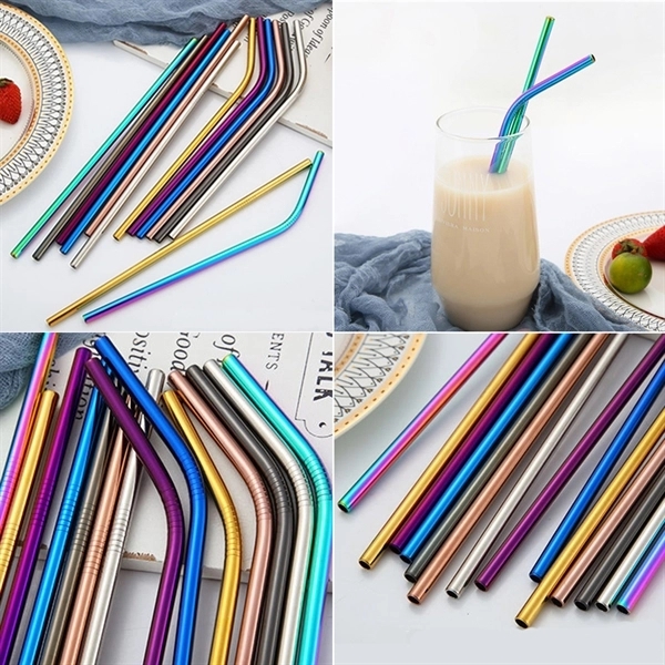 8.5" Reusable Stainless Steel Metal Straws 2