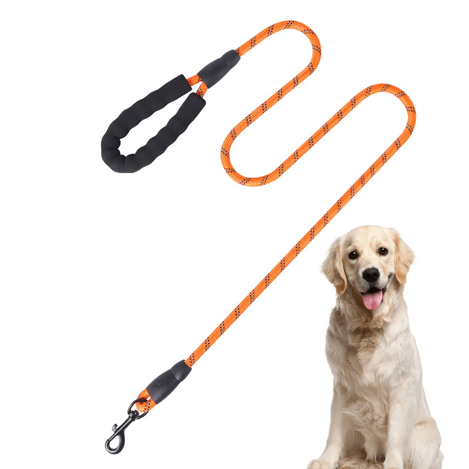 Dog Leash with Padded Handle & Reflective Threads 2