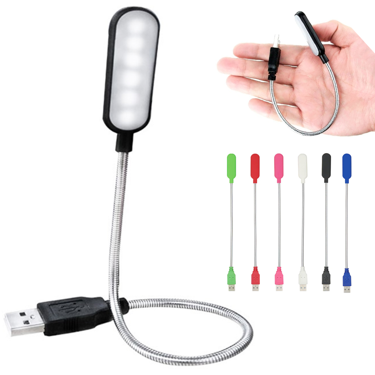 Flexible USB LED Light Lamp with Adjustable Gooseneck 7