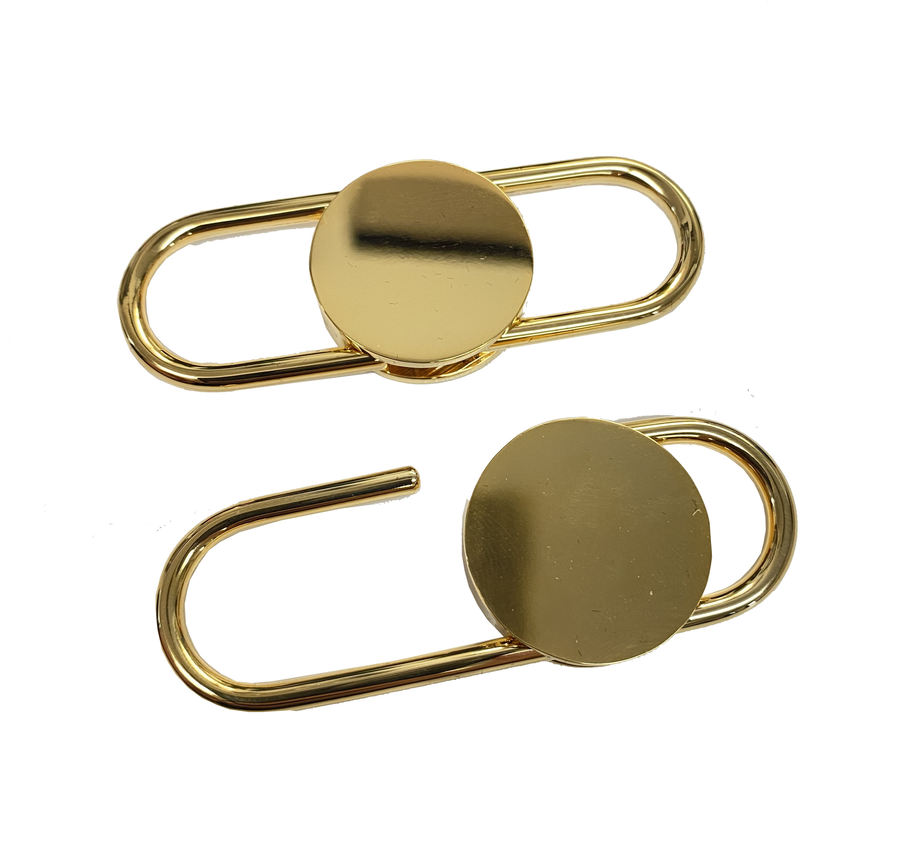 GOLD PLATED BRASS OVAL KEYRING 1