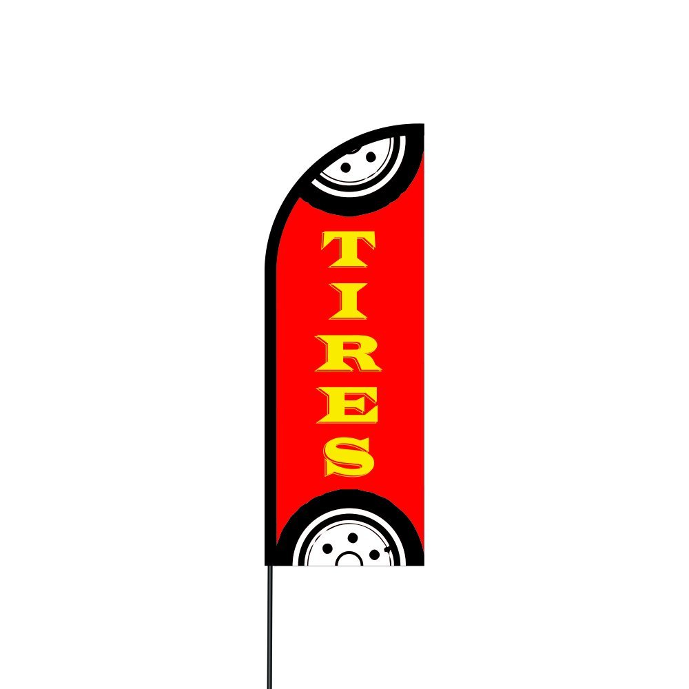 Tires Flag Kit 11' Feet feather banners Feather Flag Sign Outdoor Banner 1