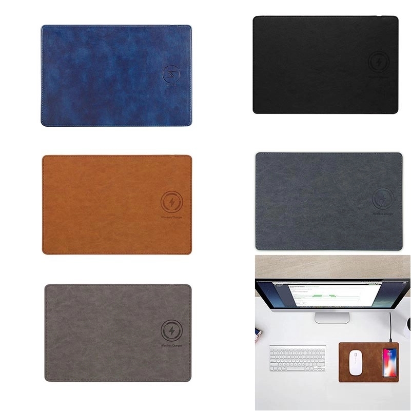 Leather Qi Wireless Charging Pad Mouse Mat 3