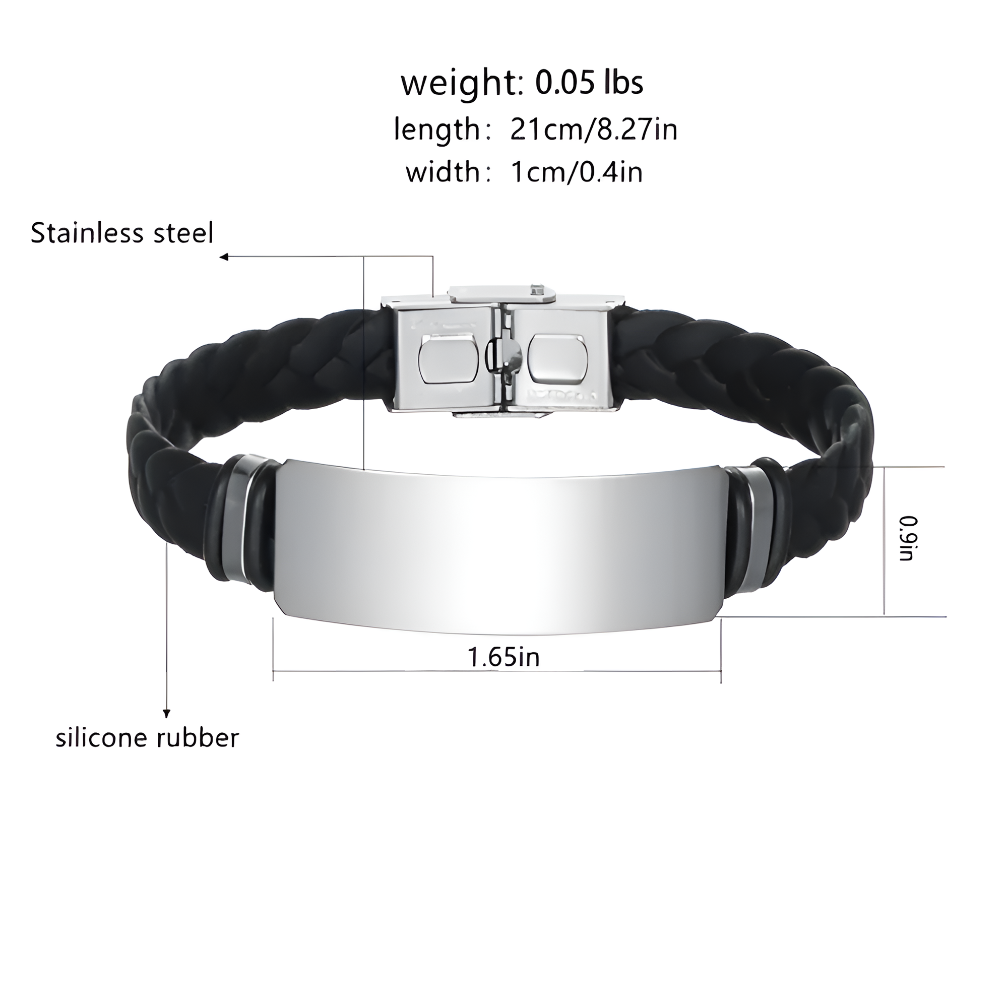 Stainless Steel Leather Woven Bracelet 2