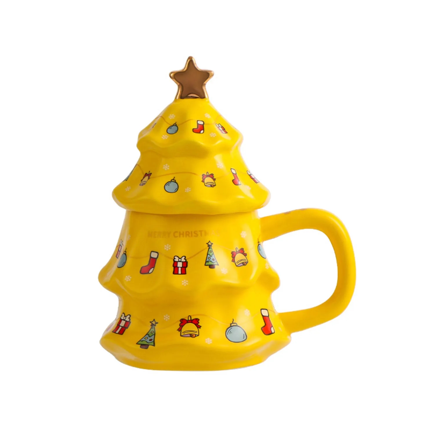 Christmas Tree Ceramic Mug with Lid 8