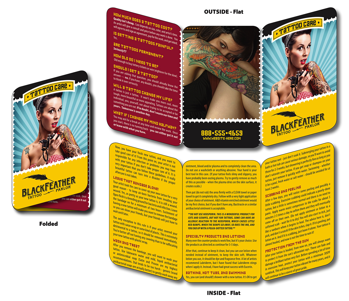 Wallet Card - 6.75x3.5 (Flat Size) UV-Coated (1S) Tri-Fold - 10 pt. 2