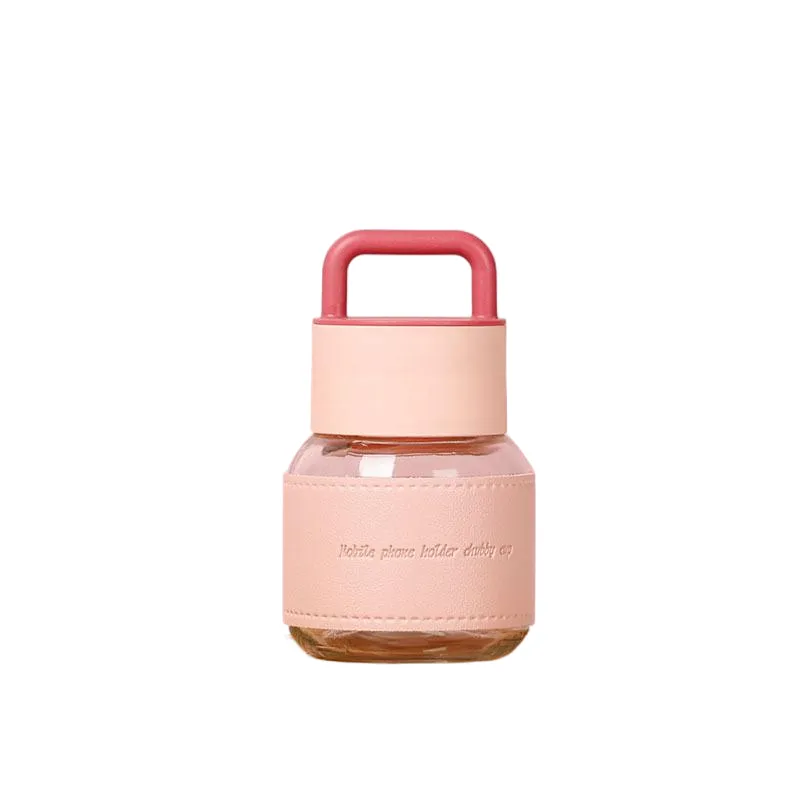 Mini Portable 300ml Glass Cup with Protective Sleeve – Travel-Friendly Reusable Bottle 8