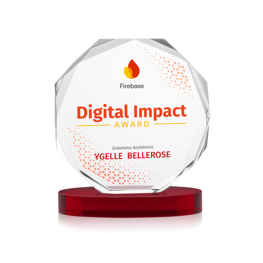 Acadian VividPrint™ Award on Alberton Base - Red 7