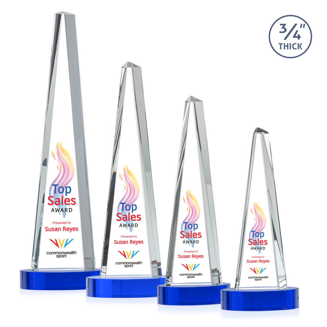 Majestic Tower VividPrint™ Award on Alberton Base -  Blue 3