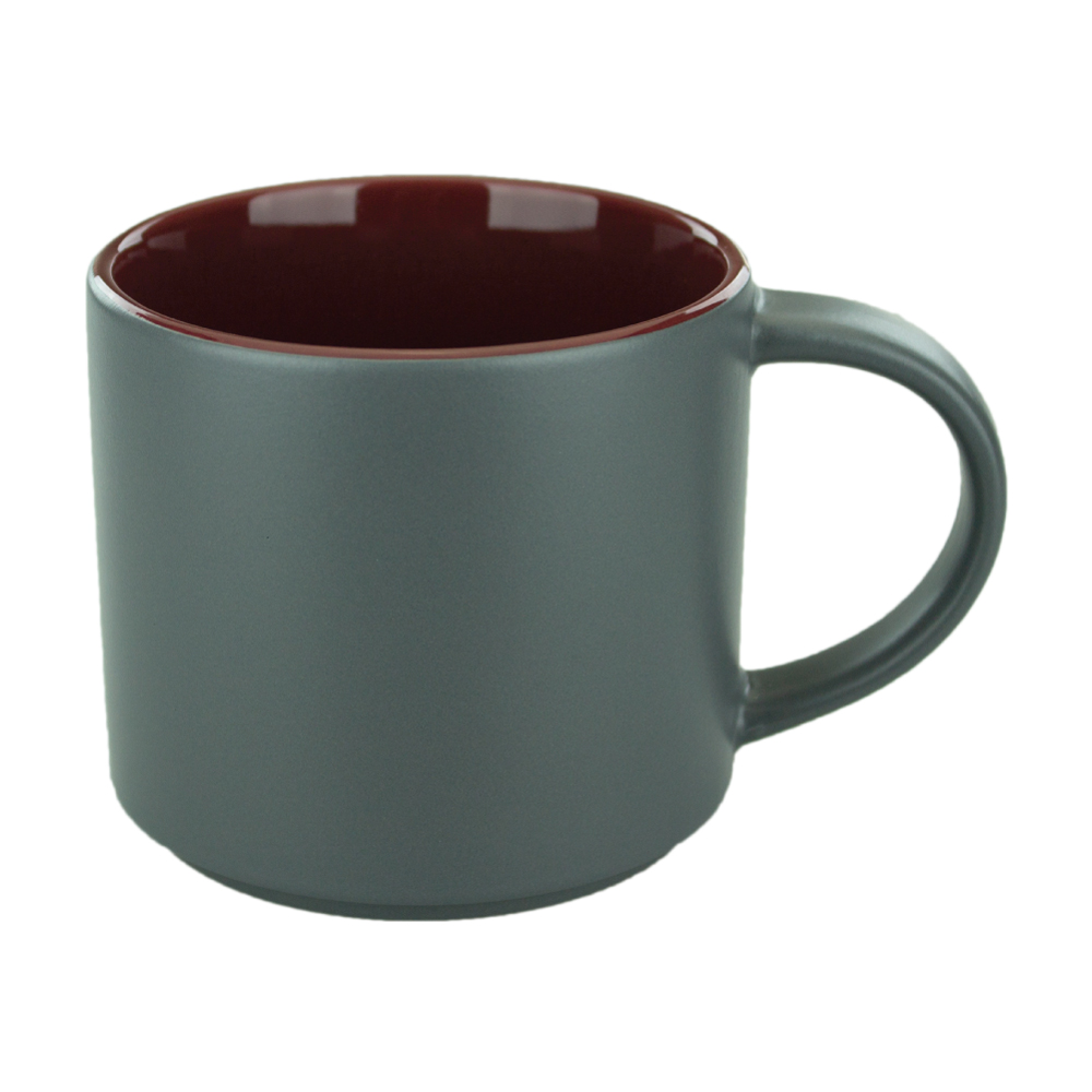 16 oz Burgundy In Satin Gray Out Norwich Mug