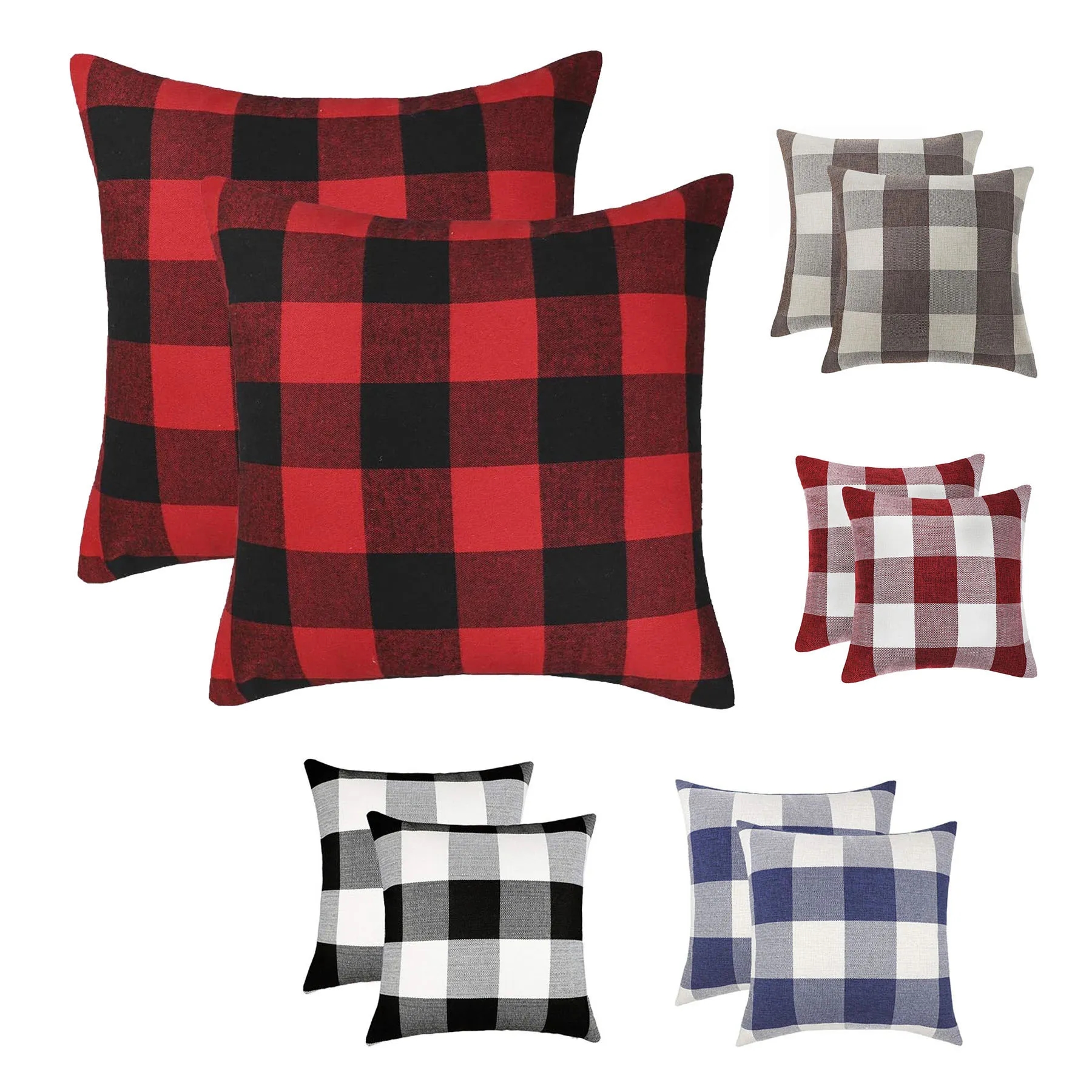 Plaid Throw Pillow Covers 4