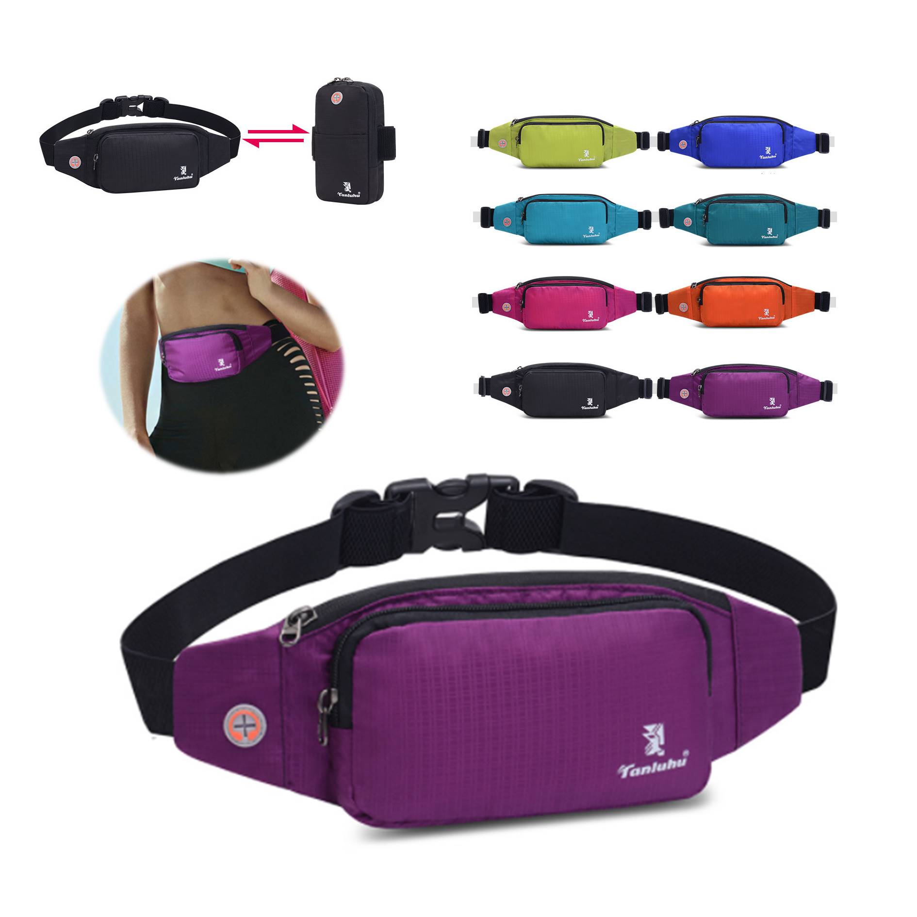 Outdoor Fitness Armbands Phone Waist Bag 3