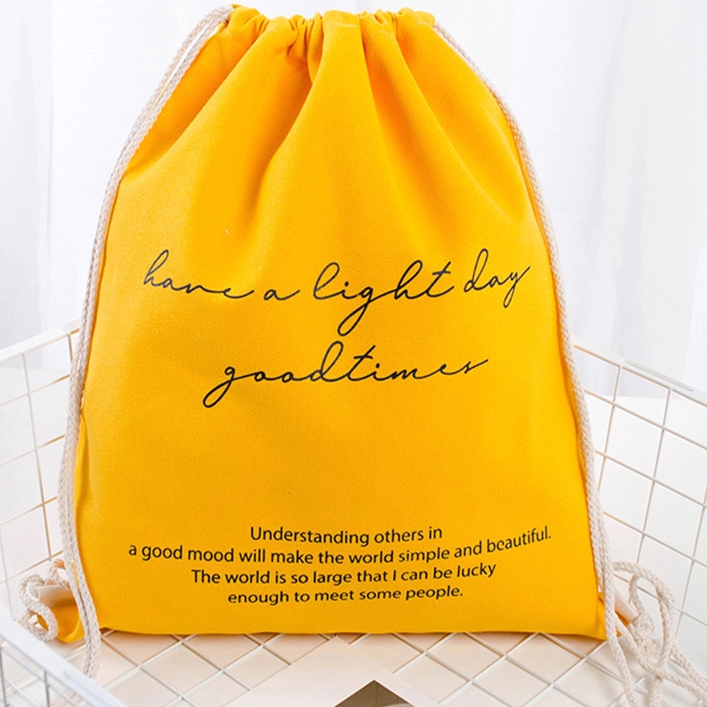 Marketing Cotton Canvas Drawstring Backpacks 5