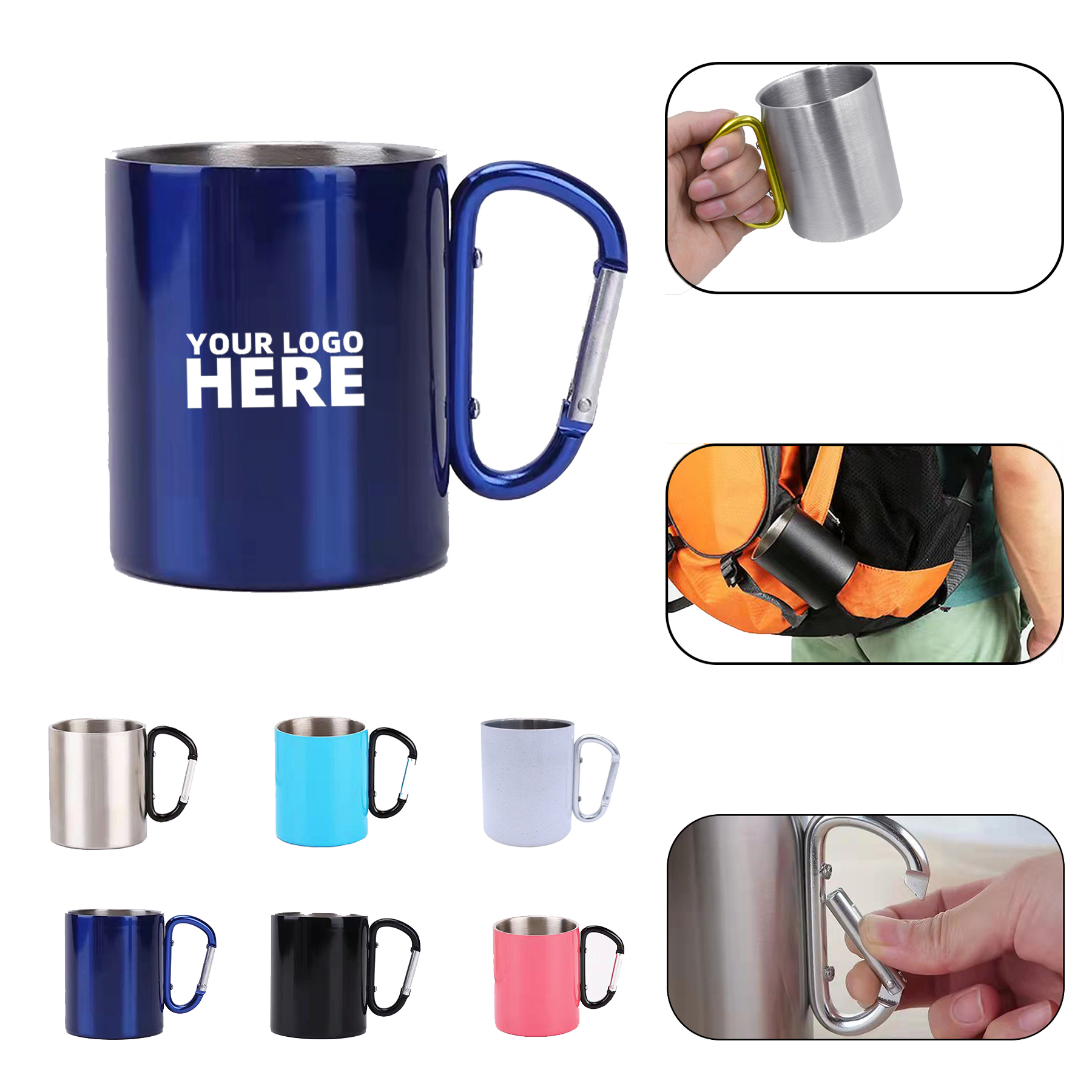 11 OZ Carabiner Mug Stainless Steel Cup 1