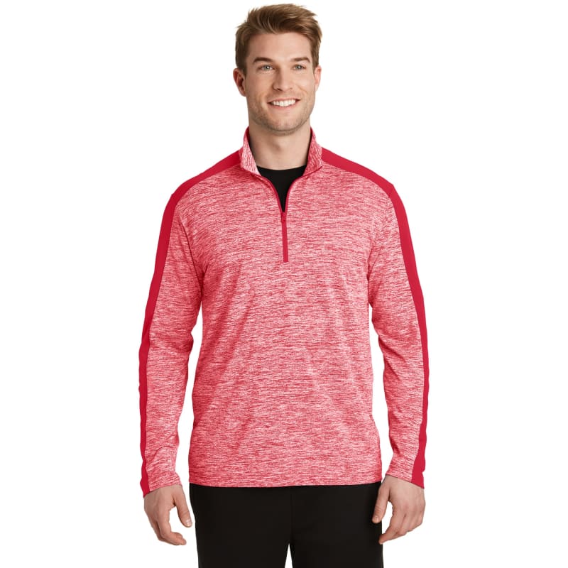 Sport-Tek PosiCharge Electric Heather Colorblock 1/4-Zip Pullover., custom hoodie or sweatshirt with logo imprint 14