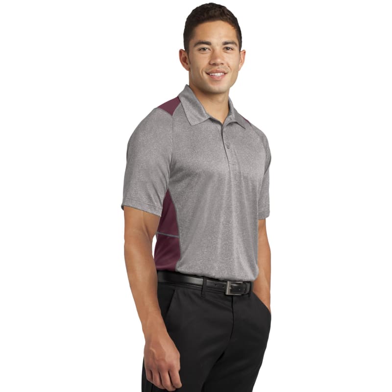 Sport-Tek Heather Colorblock Contender Polo. 87
