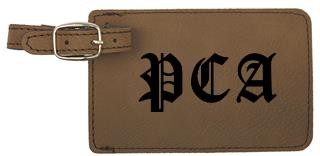 Dark Brown Faux Leather Luggage Tag 2
