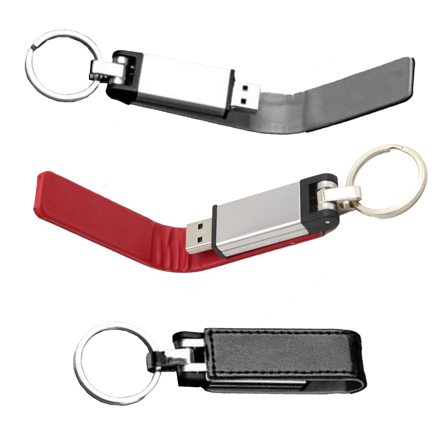 Leather Fast USB with Keyring 2