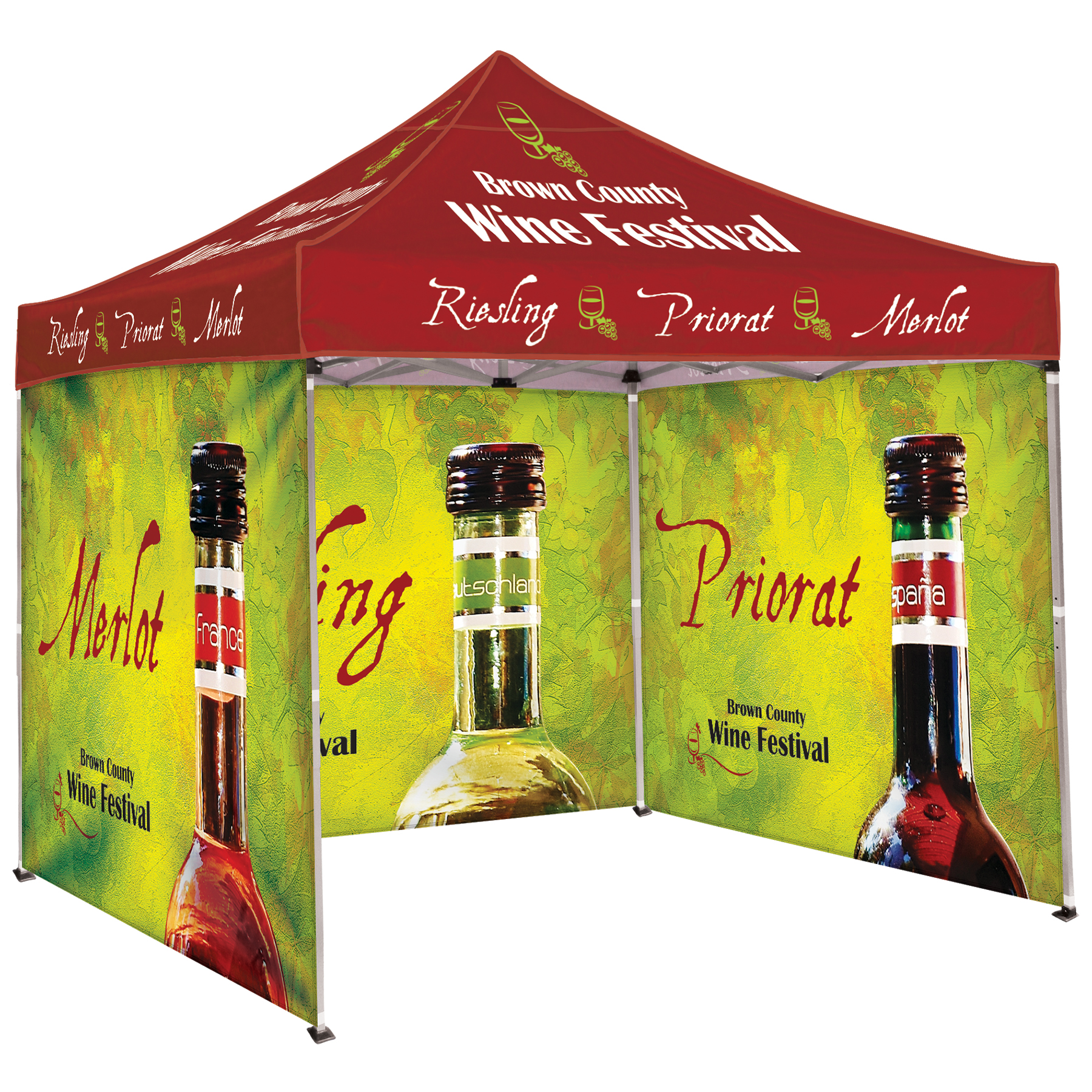 10' Square Canopy Tent W/Three Double Sided Full Walls 8