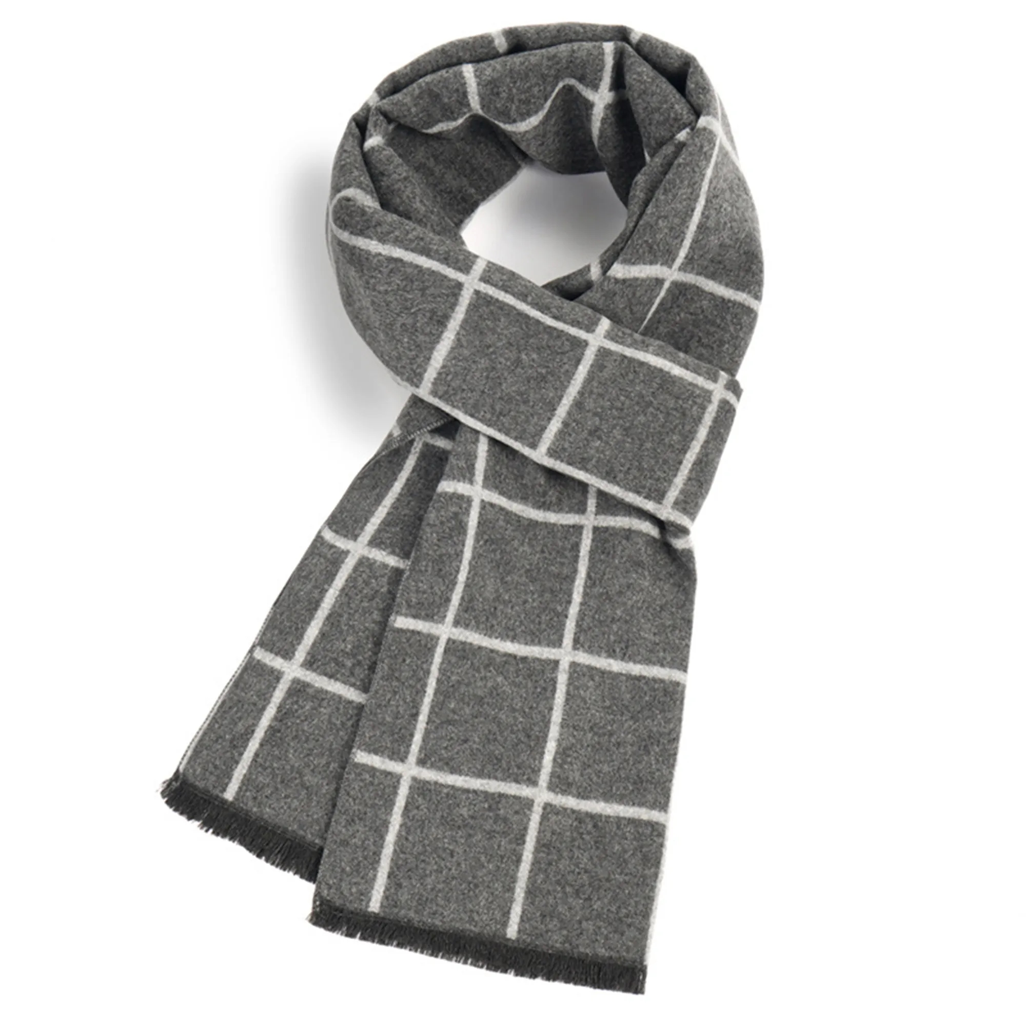 MOQ50 Winter Plaid Faux Cashmere Scarf Shawl 18