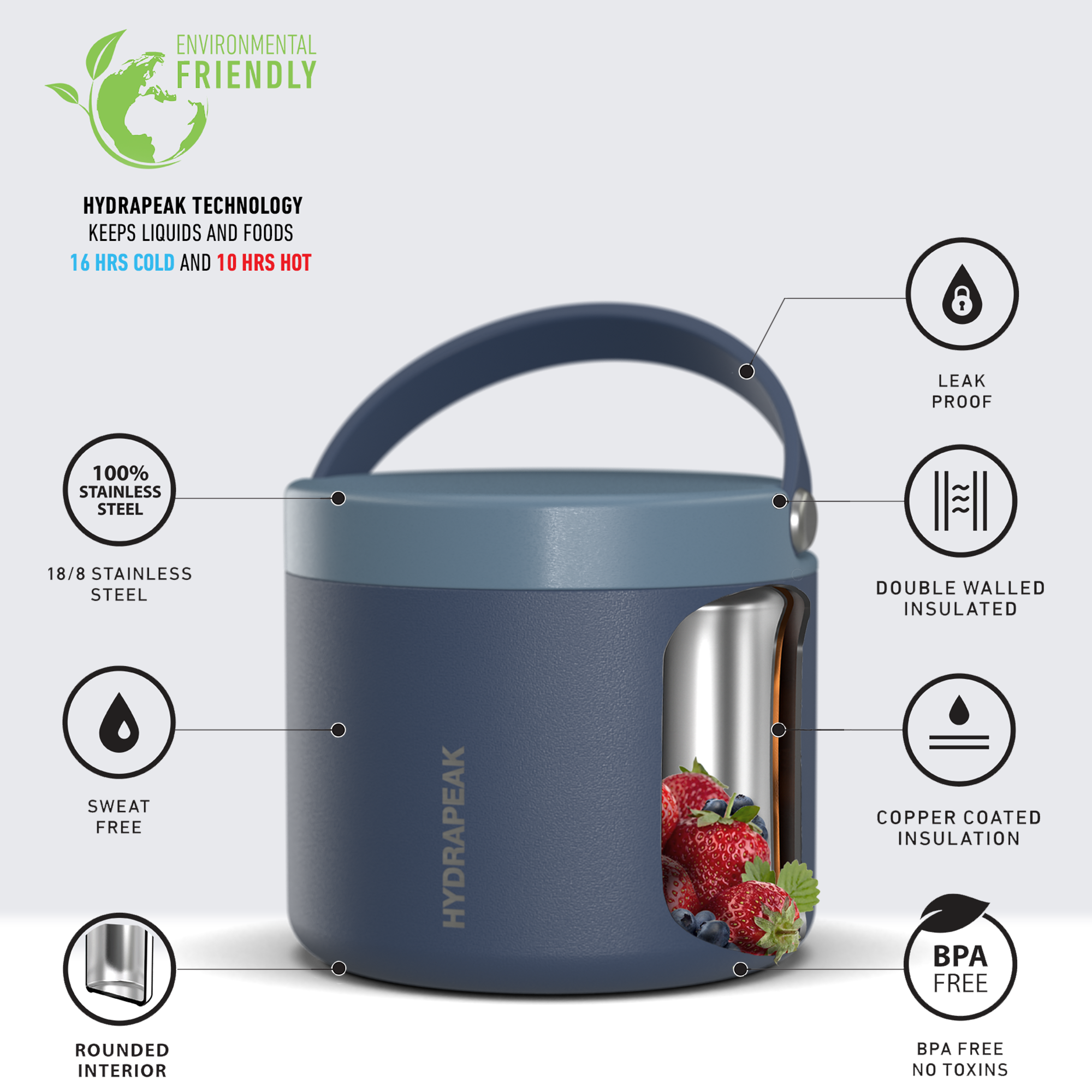 18 oz Hydrapeak Thermos Foodie Jar LIFETIME WARRANTY! 2
